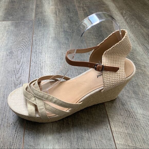 Lucky Brand Mahima Espadrille Wedge Beechwood Tan NWOT Size 10 - Picture 2 of 10